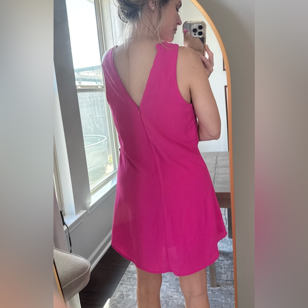 Gianni Bini Barbie Hot Pink Fuchsia Cut Out Mini Dress - Picture 4 of 12